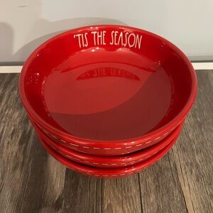 Set of 3 Red Rae Dunn ‘TIS THE SEASON Bowls